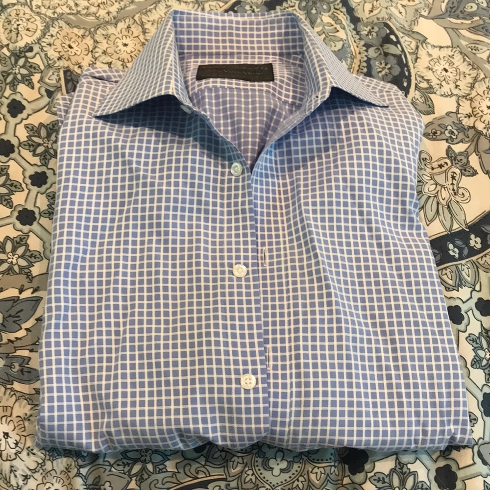 Blue Checkered Dress Shirt 🔹